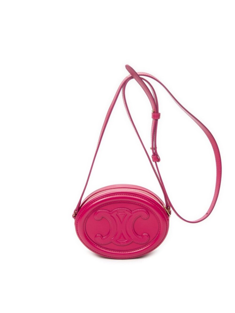 Celine Triomphe Oval Crossbody Fuchsia Pink Calfskin Leather - Picture 5 of 10